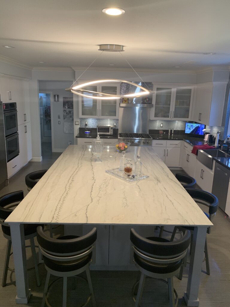 completed kitchen counters and tile