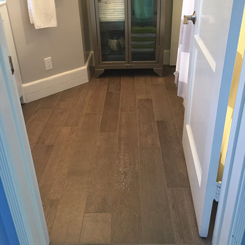 A Picture of Tile That Looks Like Wood.
