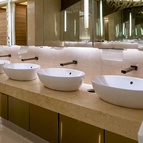 Upscale Hotel Mansion Bathroom.